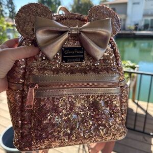 Loungefly Rose Gold Sequin Backpack